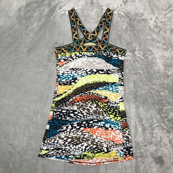 BCBG Max Azria Zotia Dress Womens XS Halter Neck Multi Colored Knit Mini Party - Picture 2 of 5